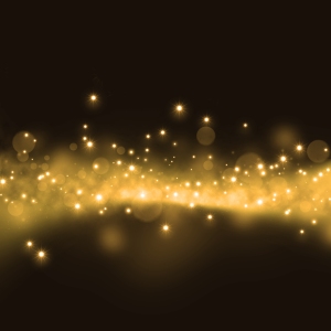 Gold glittering stars dust trail background
